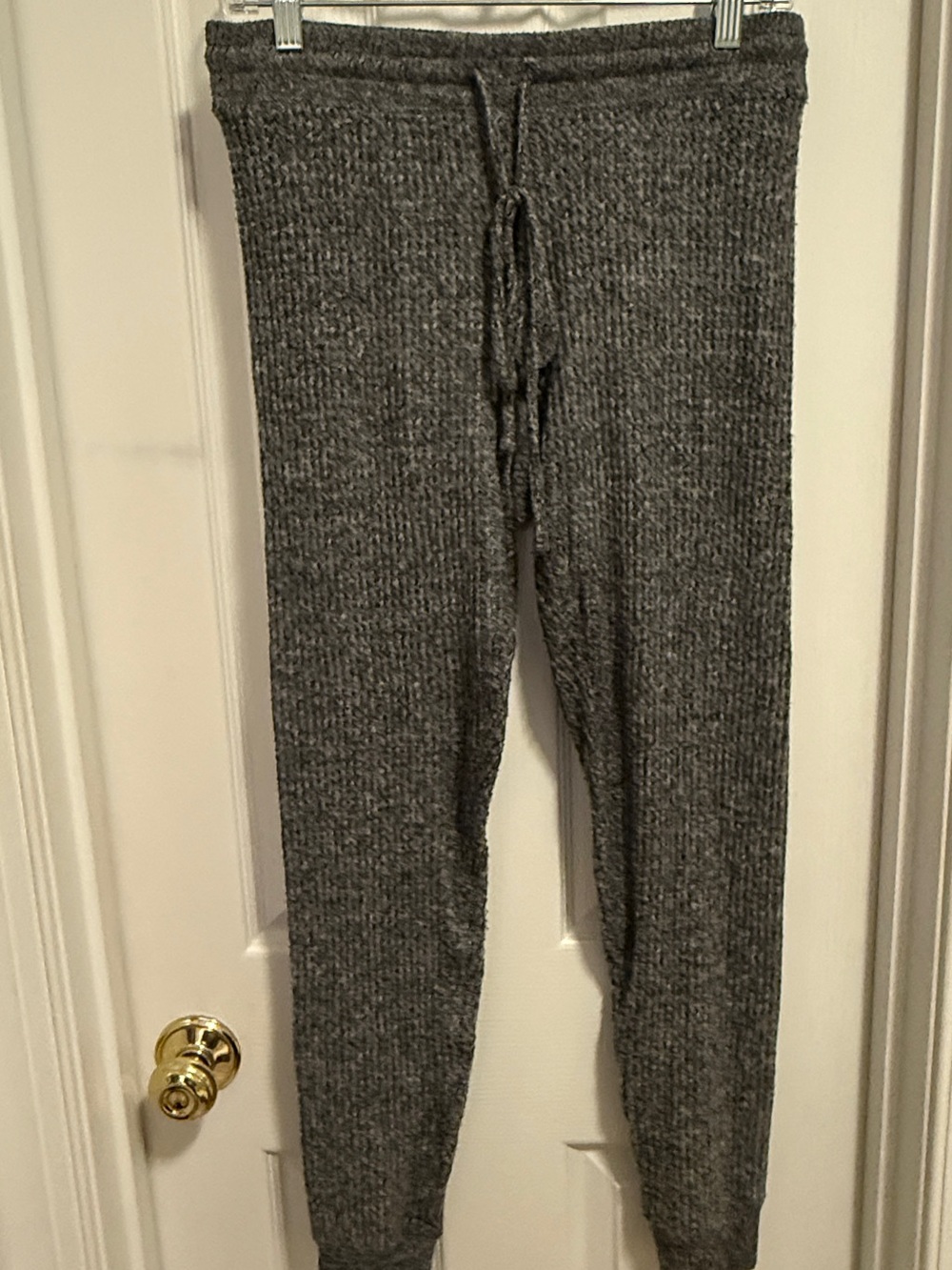 AE Cozy Ribbed Knit Drawstring Joggers - Gray